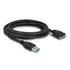 DELOCK USB-A - Micro-B csavarokkal ellátott kábel 1 m fekete (87799) (DL87799) kábel és adapter