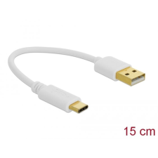 DELOCK USB-A -> USB-C töltőkábel 15cm fehér (85355) (d85355) kábel és adapter
