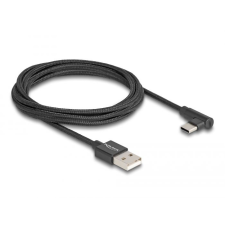 DELOCK USB-A - USB-C töltőkábel ívelt, 2m, fekete (80031) mobiltelefon kellék