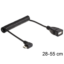 DELOCK usb-b 2.0 micro - usb-a 2.0 m/f adatkábel 0.55m fekete flexibilis 83354 kábel és adapter