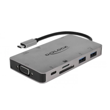 DELOCK USB-C 3.1 Docking Station 4K 30Hz szürke (87735) (Delock 87735) laptop kellék