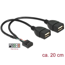 DELOCK USB Cable Pin header female > 2 x USB 2.0 type-A female 20cm (83292) kábel és adapter