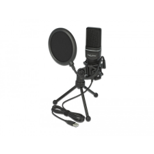 DELOCK USB csatlakozású Kondenzátoros Mikrofon Szett - podcast készítéshez, játékhoz dalrögzítéshez mikrofon