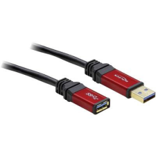 DELOCK USB kábel 1 x USB 3.0 dugó A- 1 x USB 3.0 aljzat A, 3 m, piros, fekete, aranyozott kábel és adapter