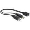 DELOCK USB micro B anya > 2 x USB micro-B apa kábel, 20.5 cm
