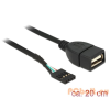 DELOCK USB Pin header female > USB 2.0 type-A female 20cm Cable