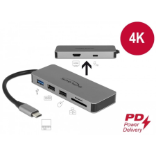 DELOCK USB Type-C docking station 4K HDMI, Hub, SD kártyaolvasó, PD 2.0 laptop kellék