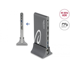 DELOCK USB Type-C™ DP 1.4 Docking Station Triple 4K Display - HDMI / DisplayPort / USB / LAN / SD / PD 3.0 Grey laptop kellék