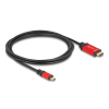 DELOCK USB Type-C - HDMI kábel (DP Alt Mode) 8K 60 Hz-hez HDR 2m piros (80096) (DE80096)