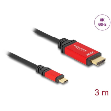  DeLock USB Type-C to HDMI Cable (DP Alt Mode) 8K 60 Hz with HDR function 3m Black/Red kábel és adapter