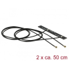 DELOCK WLAN 802.11 ac/a/h/b/g/n ikerantenna, 2 x MHF 4L csatlakozódugó, 3 - 5 dBi, 1.13 2 x 50 cm-e
