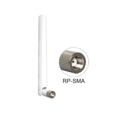 DELOCK WLAN antenna RP-SMA 802.11 a/b/g/n 2 ~ 4 dBi, mindenirányú, csuklós, fehér egyéb hálózati eszköz