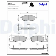 DELPHI fékbetétkészlet, rögzítőfék LP3170 autóalkatrész