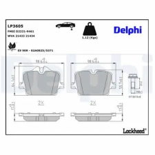 DELPHI fékbetétkészlet, rögzítőfék LP3605 fékbetét