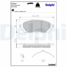 DELPHI fékbetétkészlet, rögzítőfék LP3815 autóalkatrész