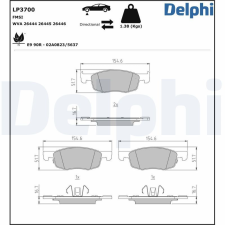 DELPHI fékbetétkészlet, tárcsafék DELPHI LP3700 autóalkatrész