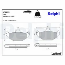 DELPHI fékbetétkészlet, tárcsafék LP1252 autóalkatrész