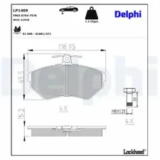 DELPHI fékbetétkészlet, tárcsafék LP1409 fékbetét