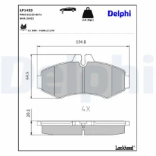 DELPHI fékbetétkészlet, tárcsafék LP1425 fékbetét