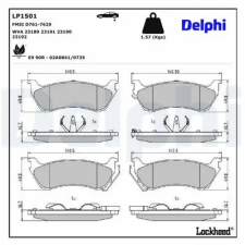 DELPHI fékbetétkészlet, tárcsafék LP1501 autóalkatrész