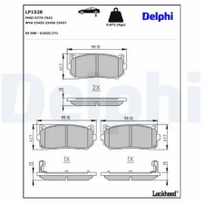 DELPHI fékbetétkészlet, tárcsafék LP1528 autóalkatrész