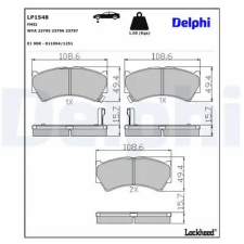 DELPHI fékbetétkészlet, tárcsafék LP1548 fékbetét