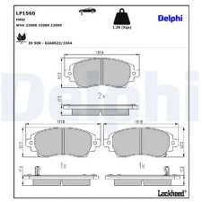 DELPHI fékbetétkészlet, tárcsafék LP1560 autóalkatrész