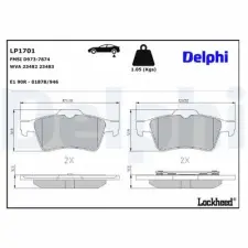 DELPHI fékbetétkészlet, tárcsafék LP1701 fékbetét