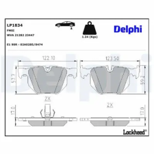 DELPHI fékbetétkészlet, tárcsafék LP1834 fékbetét