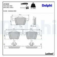 DELPHI fékbetétkészlet, tárcsafék LP1835 fékbetét