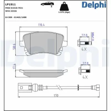 DELPHI fékbetétkészlet, tárcsafék LP1911 autóalkatrész