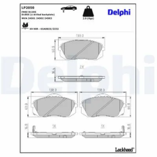 DELPHI fékbetétkészlet, tárcsafék LP2050 autóalkatrész