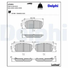 DELPHI fékbetétkészlet, tárcsafék LP2051 autóalkatrész