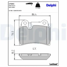 DELPHI fékbetétkészlet, tárcsafék LP2061 fékbetét
