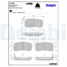 DELPHI fékbetétkészlet, tárcsafék LP2095 autóalkatrész
