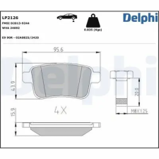 DELPHI fékbetétkészlet, tárcsafék LP2126 autóalkatrész
