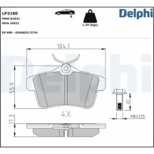 DELPHI fékbetétkészlet, tárcsafék LP2180 autóalkatrész