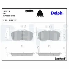 DELPHI fékbetétkészlet, tárcsafék LP2219 fékbetét