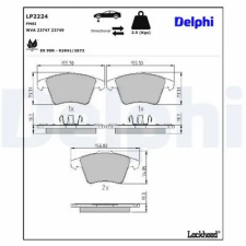DELPHI fékbetétkészlet, tárcsafék LP2224 autóalkatrész
