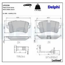 DELPHI fékbetétkészlet, tárcsafék LP2226 fékbetét