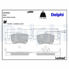 DELPHI fékbetétkészlet, tárcsafék LP2241 fékbetét