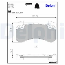 DELPHI fékbetétkészlet, tárcsafék LP2283 autóalkatrész