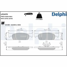 DELPHI fékbetétkészlet, tárcsafék LP2479 fékbetét