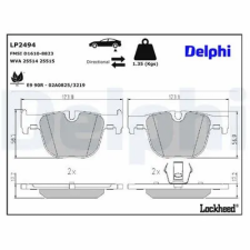 DELPHI fékbetétkészlet, tárcsafék LP2494 autóalkatrész