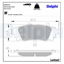 DELPHI fékbetétkészlet, tárcsafék LP3171 autóalkatrész