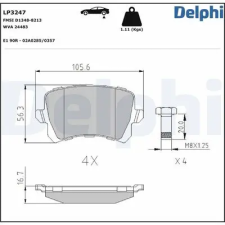 DELPHI fékbetétkészlet, tárcsafék LP3247 autóalkatrész