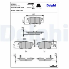 DELPHI fékbetétkészlet, tárcsafék LP3309 fékbetét
