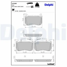 DELPHI fékbetétkészlet, tárcsafék LP3380 autóalkatrész