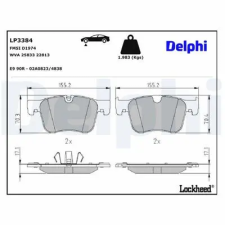 DELPHI fékbetétkészlet, tárcsafék LP3384 autóalkatrész