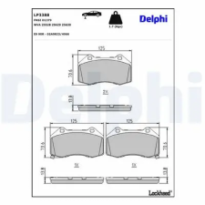DELPHI fékbetétkészlet, tárcsafék LP3388 fékbetét